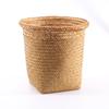 Conjunto de Vasos de Flores Redondos Grandes Feitos de Tecelagem de Grama, Não Rattan, Cesta de Armazenamento, Recipiente de Armazenamento, Lixeira, Jardinagem