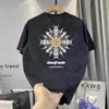 Camiseta de Manga Corta Tie-Dye Estilo Retro Americano para Hombre 2025 Nueva Marca de Verano de Moda Oversize Holgada Talla Grande Superior para Hombre