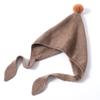 Chapéu de tricô de cashmere infantil para outono e inverno, 2-8 anos, cor doce, quente, fofo, espesso, à prova de vento, cônico, atacado