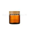 Frasco de crema de vidrio marrón con tapa de imitación de veta de madera, frasco sellado para crema de ojos, frasco para crema facial, frasco cosmético, frasco dispensador de crema para el hogar