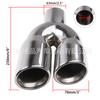 Tubo de Cola en Forma de U para Coche con Doble Salida Acero Inoxidable Doble Capa Inclinado Lateral Borde Enrollado 63-76mm Una Salida Dos Tubos de Cola Tubo de Escape Tubo de Cola