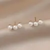 Brincos de Pérola Novo Estilo, Sensação de Luxo Leve e de Alta Qualidade, Brincos de Feriado Atacado, Presilhas de Metal Simples, Argolas, Brincos de Argola Lisos
