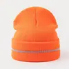 Gorro de Punto Cálido con Borde Enrollado para Otoño e Invierno Transfronterizo, Gorro Frío Reflectante para Ciclismo al Aire Libre, Suéter de Lana Frío