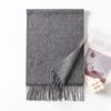 Bufanda de Lana Otoño e Invierno Nueva Bufanda de Color Sólido para Mujer Calentador de Cuello Versátil Chal Grueso Cálido Borla Simple