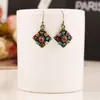 A0195 Pendientes de diamantes de colores bohemios de moda para mujer, suministro de comercio exterior retro europeo y americano