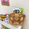 Bolsa Cruzada de Niña Estilo Coreano con Dibujo de Gatito Lindo Otoño e Invierno Alto Valor de Color Elegante Bolso Cuadrado Pequeño de Felpa para Niña