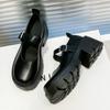 Sapatos Mary Jane de Couro Branco para Mulheres, Estilo Fino de Verão 2026 Cosplay Salto Alto Plataforma Robusto, Sapatos de Salto Único Estilo JK Japonês