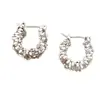 Pendientes de Aro Doble Capa Plateados Rotos Brillantes para Mujer, Lujo Accesible, Pendientes Elegantes de Gama Alta, Pendientes Versátiles para el Día a Día
