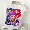 Bolso de Hombro Versátil Diario para Estudiante con Estampado de Dibujos Animados Anime Moda Transfronteriza Bolso de Lona Portátil de Gran Capacidad