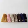 INS Ropa para Bebés y Niños Gorro de Lana Cónico de Color Caramelo con Cabeza de Oso Bordada para Niños y Niñas