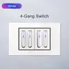 Tipo 118 Diseño de Vidrio Templado Tecla de Piano Blanca Enchufe de Interruptor 16/20A Enchufe Universal Estándar Americano, Británico y Europeo