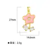 Anillo Colgante Doble de Cobre con Microincrustaciones de Zirconia, Tendencia de Influencer, Transmisión en Vivo, Más Vendido, Accesorio Versátil para DIY, Venta al por Mayor de Fábrica de Accesorios Yiwu