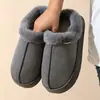 Nuevos Zapatos de Casa Cerrados de Algodón Estilo 2026 para Mujer, Zapatillas de Invierno de Gamuza para Interiores Cómodas, de Suela Gruesa, Versátiles, de Suela Suave