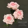 Flor Artificial três cabeças Rosa Vermelho Laranja azul arranjo de flores de casamento buquê salão de casamento flor de seda macia Rosa