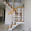 Escalera Doméstica Decoración de Escalera para Apartamentos Pequeños Dúplex Interiores, Adecuada para Estilo Moderno, Hecha de Madera Maciza con Doble Viga