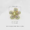 Fivela Invisível Botão em Forma de Flor Cravejado com Diamantes Jaqueta de Penas Sem Costura Botão de Pressão Botão de Pressão Jaqueta de Cima Fivela Decorativa