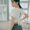 Camiseta de yoga de secado rápido para mujer, talla grande, holgada, manga corta deportiva, media manga para correr, ropa de fitness, ropa de yoga, top