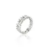 Anillo Cerrado Xuping Moda de Nicho Trébol de Cuatro Hojas Incrustado con Circonita Cúbica Sintética Anillo Simple Estilo Ins para Mujer
