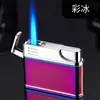 Isqueiro de metal reto e colorido Paili PL173, personalidade, à prova de vento, para cigarros, ignição por um toque, inflável