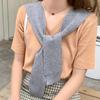 Chal Pequeño de Punto Bufanda de Primavera Doble Uso Moda Aire Acondicionado Cuello Hombro 2025 Nuevo Rayas Cuello Falso Otoño