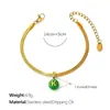 Moda Europea y Americana Colorido Colgante Redondo con 26 Letras Inglesas, Pulsera de Cadena Hueso de Serpiente Plana, Joyería de Nicho Chapada en Oro de 18 Quilates