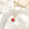 Collares de Doce Piedras de Nacimiento Transfronterizos Europeos y Americanos de Venta Caliente, Adornos para el Cuello de Gama Alta, Cadenas para la Clavícula en Forma de Corazón con Circonita Microincrustada Venta al por Mayor