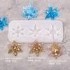 Resina de Cristal DIY Colgante Molde de Silicona Colgante Copo de Nieve Navideño Adorno de Tres Piezas Colgante con Agujero Copo de Nieve Recortado