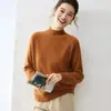 Bai Cai Rong 100% Caxemira Pura Outono/Inverno Novo Estilo Suéter de Gola Meia-Alta Malha com Fio Especial Sem Costura Versátil Casual