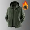 Jaqueta Casual Masculina Outono Inverno 2026 à Prova de Vento, Impermeável, com Capuz Removível, Corte Amplo, Tamanho Plus Size