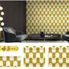 Rolos de Adesivos de Parede com Folha de Ouro, Adesivos de Parede 3D Transfronteiriços, Papel de Parede Autoadesivo, Adesivos de Parede de Fundo para Reforma Atacado