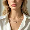 Collar de Doble Capa con Ojo de Diablo y Corazón de Lujo Ligero para Mujer, Diseño de Hebilla Deslizante Ajustable, Versátil para Múltiples Estilos de Uso, Adecuado como Accesorio para el Trabajo