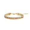 Aogu Venta Caliente Transfronteriza Nicho Lujo Ligero Chapado al Vacío Zirconio Acero Inoxidable Pulsera para Mujer INS Retro Joyería de Mano de Alta Gama