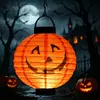 Linterna de papel de Halloween redonda con LED y caja de batería, linterna de papel con forma de calabaza, araña y murciélago, decoración para centro comercial y bar.