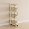 Estante de almacenamiento para cocina, carrito pequeño, estante de almacenamiento de varias capas de pie para dormitorio y sala de estar, estante de almacenamiento móvil para artículos varios con ruedas
