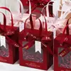Bolsa de regalo de mano para acompañar regalos de cumpleaños, caja de regalo de Navidad transparente, embalaje de regalo, caja de dulces, caja de compromiso de boda