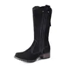 Botas Western Matte Vintage de Peça Única para Dropshipping 2026 Novo Estilo Acima do Joelho Marrons Longas para Mulheres com Design Plissado Empilhado, Tamanho Grande