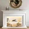 Chimenea Decorativa de Madera Maciza Francesa Gabinete Estilo Americano Chimenea Electrónica Llama Simulada Sala de Estar Arte para el Hogar Gabinete de Exhibición para la Entrada