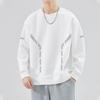 Suéter para hombre, otoño 2024, estilo americano, holgado, de manga larga, cuello redondo, grueso, deportivo, moderno, estilo pesado.