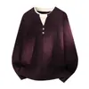 Suéter Pulóver de Punto Falso de Dos Piezas para Hombre Otoño Invierno 2026 Cuello Redondo Moda Juvenil Bloque de Color Holgado Casual Camiseta Base
