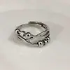 Anillo Giratorio de Plata Tailandesa para la Ansiedad Anillo para el Dedo Índice Multi-Círculo Cuentas de Transferencia Auspicioso Transferencia Moda Coreana Regalo para Novia