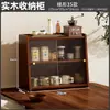 Gabinete de almacenamiento para encimera de cocina con puertas, estante de almacenamiento para condimentos, estante de almacenamiento por capas, gabinete multifuncional