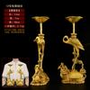 Enfeites Suporte de Vela de Cobre, um Par de Suportes de Vela de Cobre Vintage Estilo Chinês Lótus Tartaruga Garça Dragão para Uso Doméstico, Tamanho Grande
