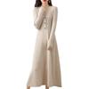 Vestido de suéter de cachemira con cuello en V por encima de la rodilla, largo medio, para mujer, otoño e invierno 2022, nuevo, ajustado, con base de lana, vestido largo