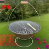Cuenco Multifuncional de Hierro Fundido Espesorado para Barbacoa Estufa Portátil de Hierro Fundido para Barbacoa Estufa Portátil para Barbacoa en Patio al Aire Libre Duradera