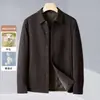 Chaqueta de Algodón para Hombre 2026 Otoño/Invierno Seda de Leche Estilo Camisa de Trabajo Ropa de Trabajo Mezcla de Lana Forro Ropa de Abrigo Cálida