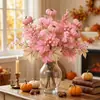 Ramo de Hojas de Arce Artificial Decoración Floral de Mesa para el Hogar Temporada de Cosecha Acción de Gracias Decoración de Otoño Ramo de Calabazas Artificiales