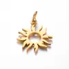 Anillo colgante de acero inoxidable caliente transfronterizo girasol hueco etiqueta de pata de perro colgante pequeño accesorios DIY
