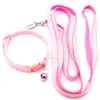Anillo para gato y perro con puntos blancos Bell correa para perro mediano y pequeño collar para gato cuerda para perro correa de pecho cuerda para perro impresa