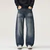 Roupa Masculina Fengshe / Jeans Lavado Desgastado Retro Americano para Primavera e Outono com Design Amplo Fresco e Fluido