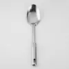 Espátula de Acero Inoxidable para Cocina Skimmer Venta al por Mayor 1.0MM Mango Hueco No Magnético Cucharón Cuchara para Wok Set de Utensilios de Cocina